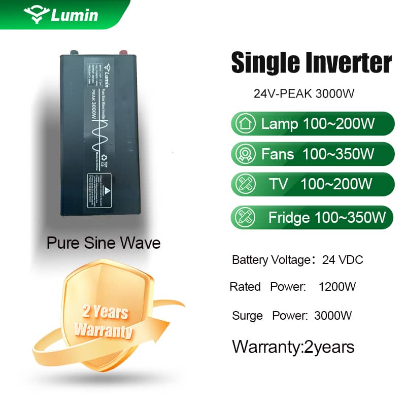 LUMIN inverter single pure sine wave 24v/1200w SURGE 3000w