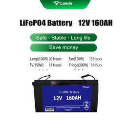 LUMIN LiFePO4 Battery 12v/160Ah (2048Wh) + BMS+2P4S