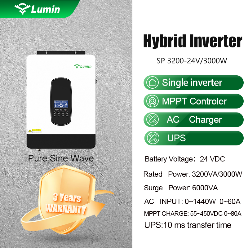 LUMIN Hybrid Inverter SP-3200 24v 3.2KVA/3KW  80A